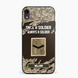 Personalized UK Soldier/ Veteran Once A Soldier Always A Soldier Phonecase 3D Printed QTHQ1701