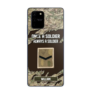 Personalized UK Soldier/ Veteran Once A Soldier Always A Soldier Phonecase 3D Printed QTHQ1701