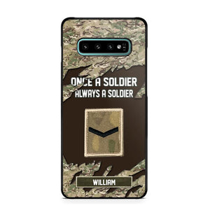 Personalized UK Soldier/ Veteran Once A Soldier Always A Soldier Phonecase 3D Printed QTHQ1701