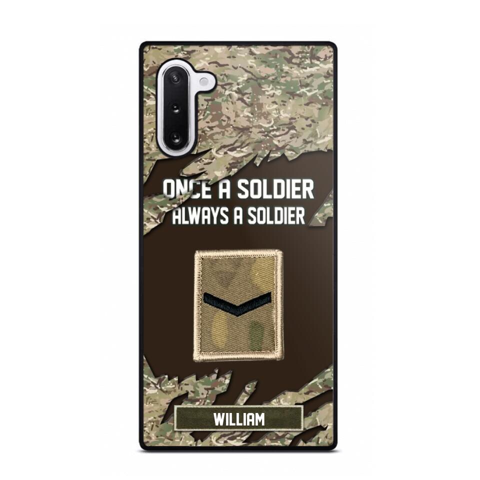 Personalized UK Soldier/ Veteran Once A Soldier Always A Soldier Phonecase 3D Printed QTHQ1701