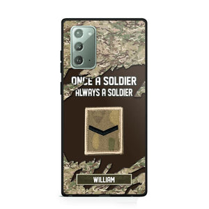 Personalized UK Soldier/ Veteran Once A Soldier Always A Soldier Phonecase 3D Printed QTHQ1701