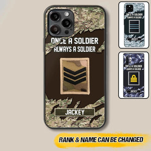 Personalized UK Soldier/ Veteran Once A Soldier Always A Soldier Phonecase 3D Printed QTHQ1701