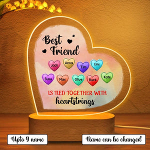 Personalized Best Friend is Tied Together With Heartstrings Led Lamp Printed PNHY1701