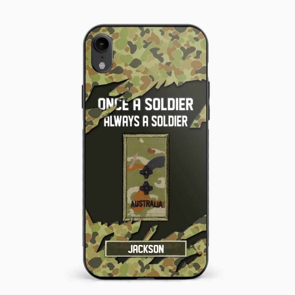 Personalized Australian Soldier/ Veteran Once A Soldier Always A Soldier Phonecase 3D Printed QTHQ1701