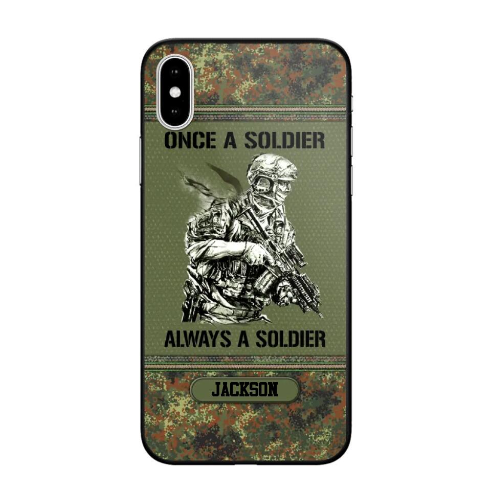 Personalized Once A Soldier Always A Soldier German Soldier/Veteran Phonecase Printed 23JAN-DT31