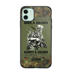 Personalized Once A Soldier Always A Soldier German Soldier/Veteran Phonecase Printed 23JAN-DT31