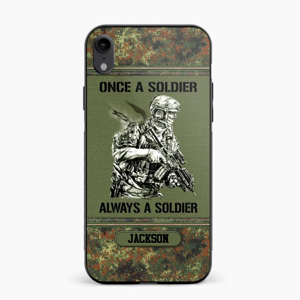 Personalized Once A Soldier Always A Soldier German Soldier/Veteran Phonecase Printed 23JAN-DT31