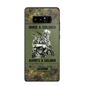 Personalized Once A Soldier Always A Soldier German Soldier/Veteran Phonecase Printed 23JAN-DT31