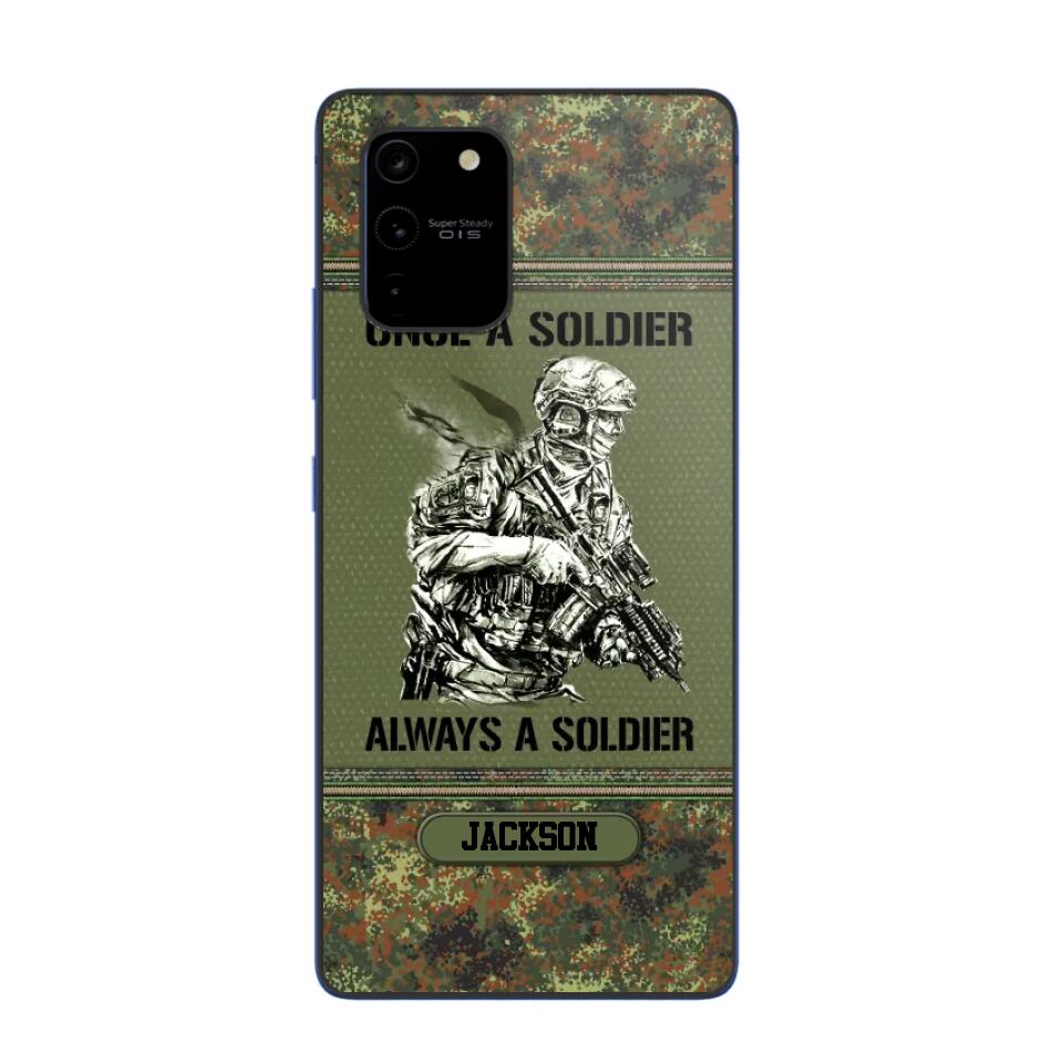 Personalized Once A Soldier Always A Soldier German Soldier/Veteran Phonecase Printed 23JAN-DT31