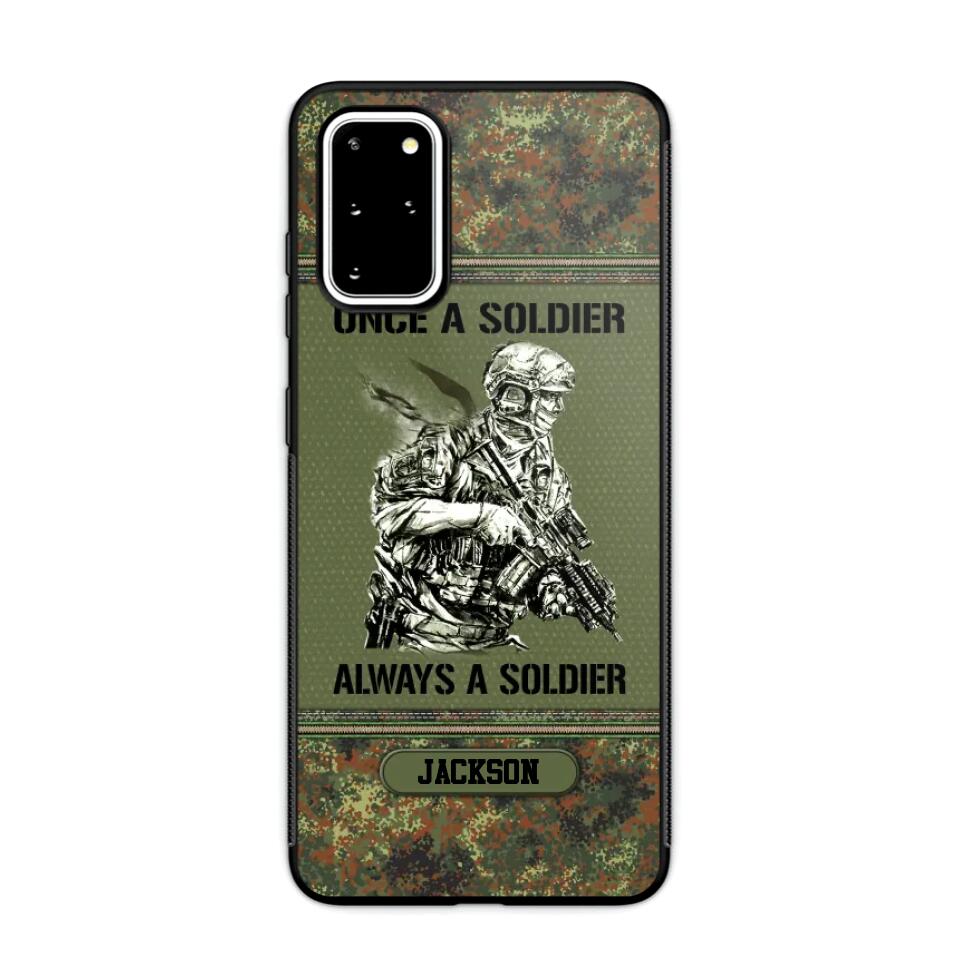 Personalized Once A Soldier Always A Soldier German Soldier/Veteran Phonecase Printed 23JAN-DT31