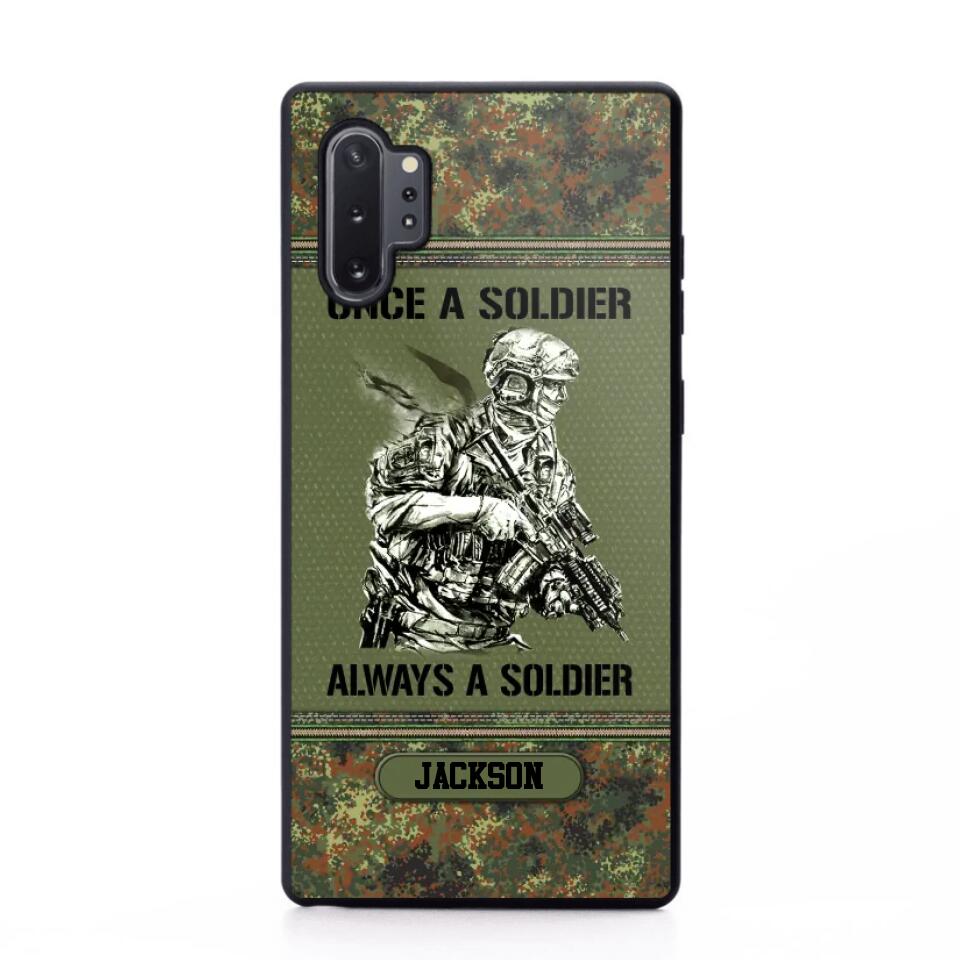 Personalized Once A Soldier Always A Soldier German Soldier/Veteran Phonecase Printed 23JAN-DT31