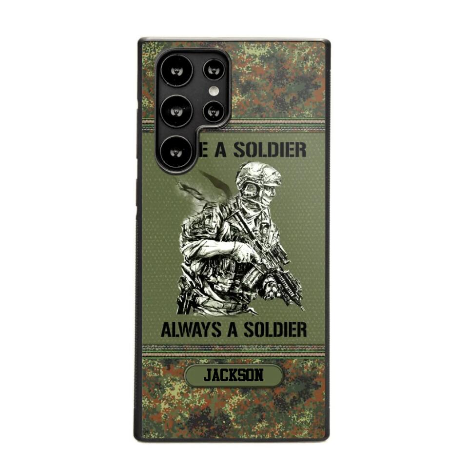 Personalized Once A Soldier Always A Soldier German Soldier/Veteran Phonecase Printed 23JAN-DT31