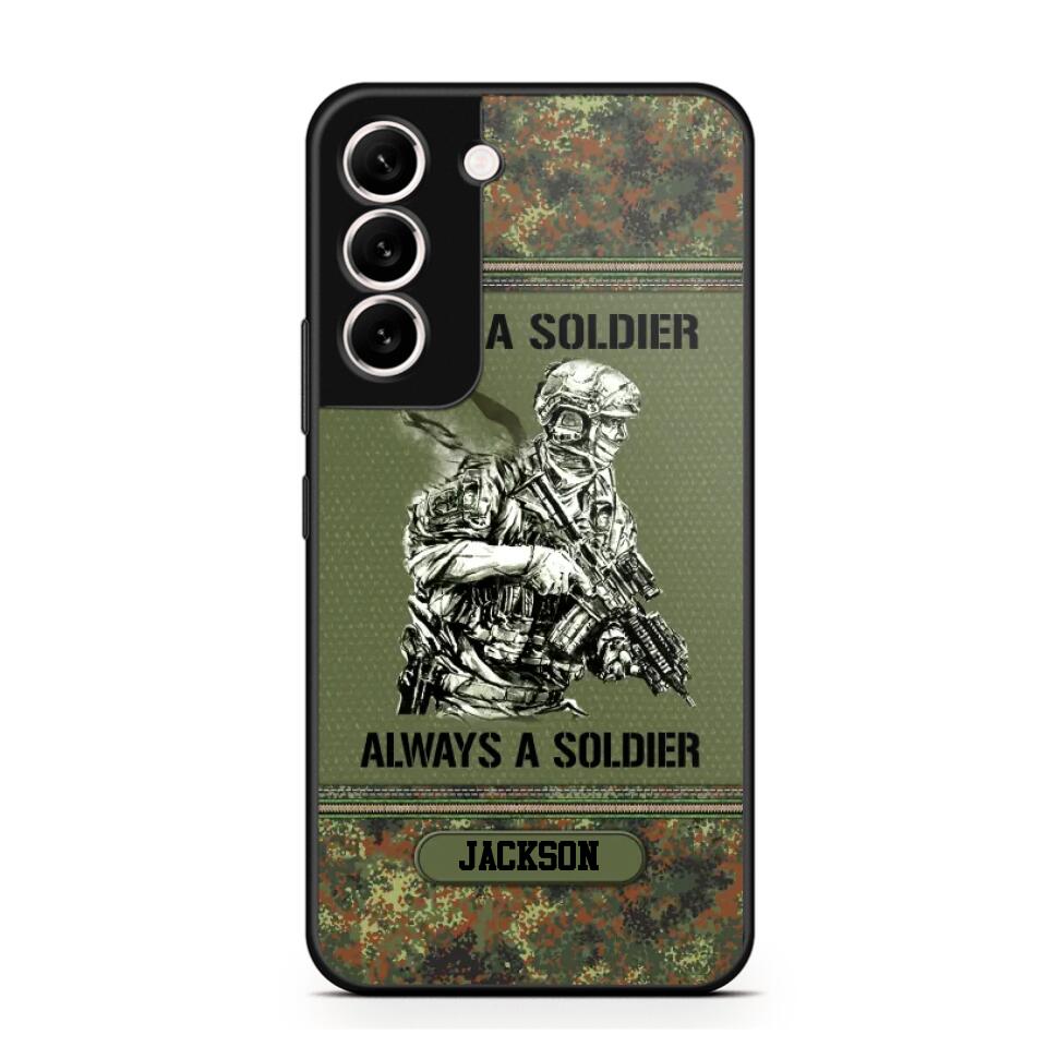 Personalized Once A Soldier Always A Soldier German Soldier/Veteran Phonecase Printed 23JAN-DT31