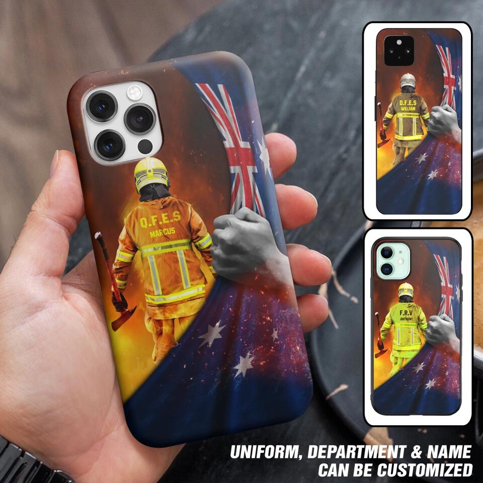 Personalized Australian Firefighter Uniform Flag Phonecase Printed 23FEB-DT01