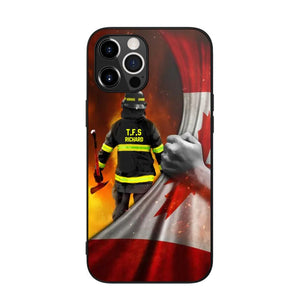 Personalized Canadian Firefighter Uniform Flag Phonecase Printed 23FEB-DT01