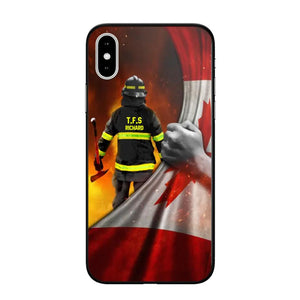 Personalized Canadian Firefighter Uniform Flag Phonecase Printed 23FEB-DT01