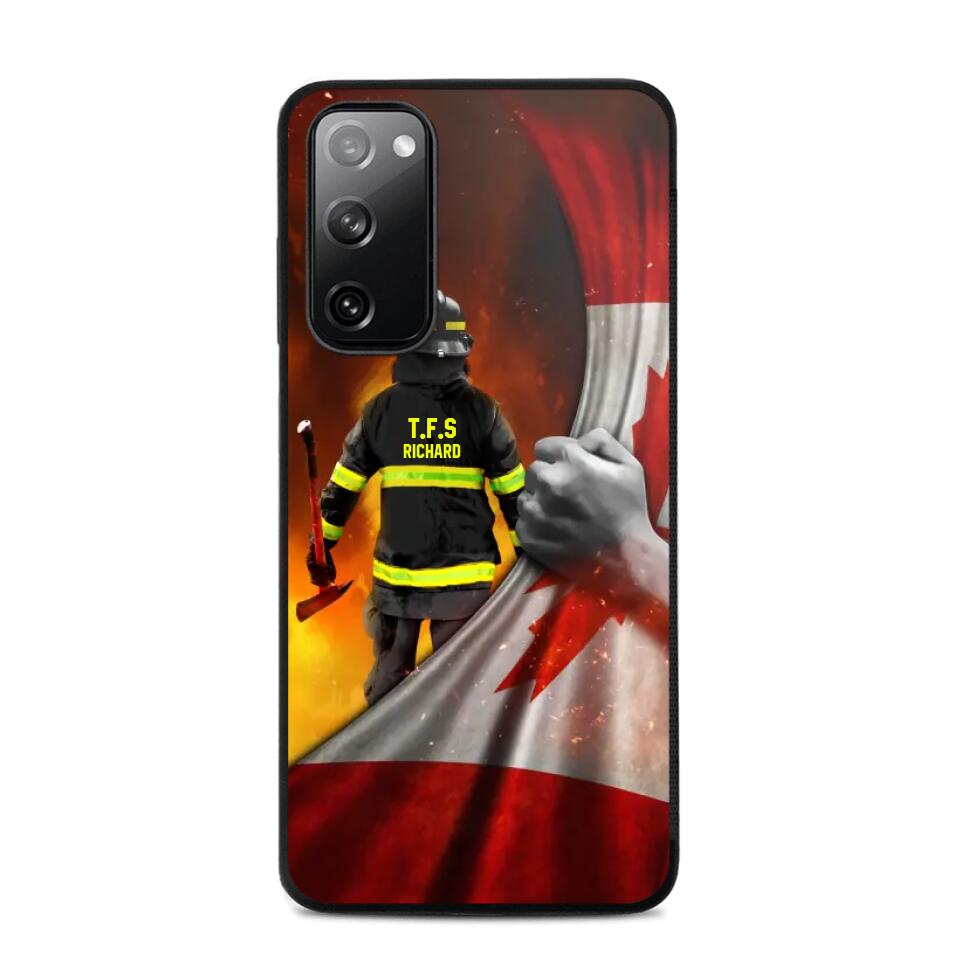 Personalized Canadian Firefighter Uniform Flag Phonecase Printed 23FEB-DT01