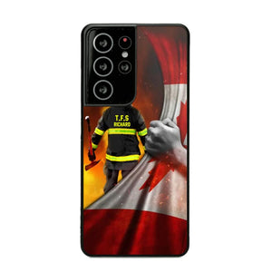 Personalized Canadian Firefighter Uniform Flag Phonecase Printed 23FEB-DT01