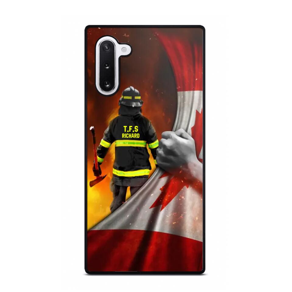 Personalized Canadian Firefighter Uniform Flag Phonecase Printed 23FEB-DT01