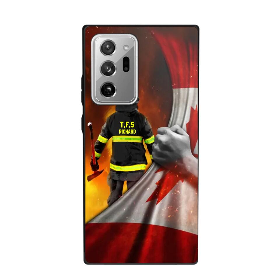 Personalized Canadian Firefighter Uniform Flag Phonecase Printed 23FEB-DT01