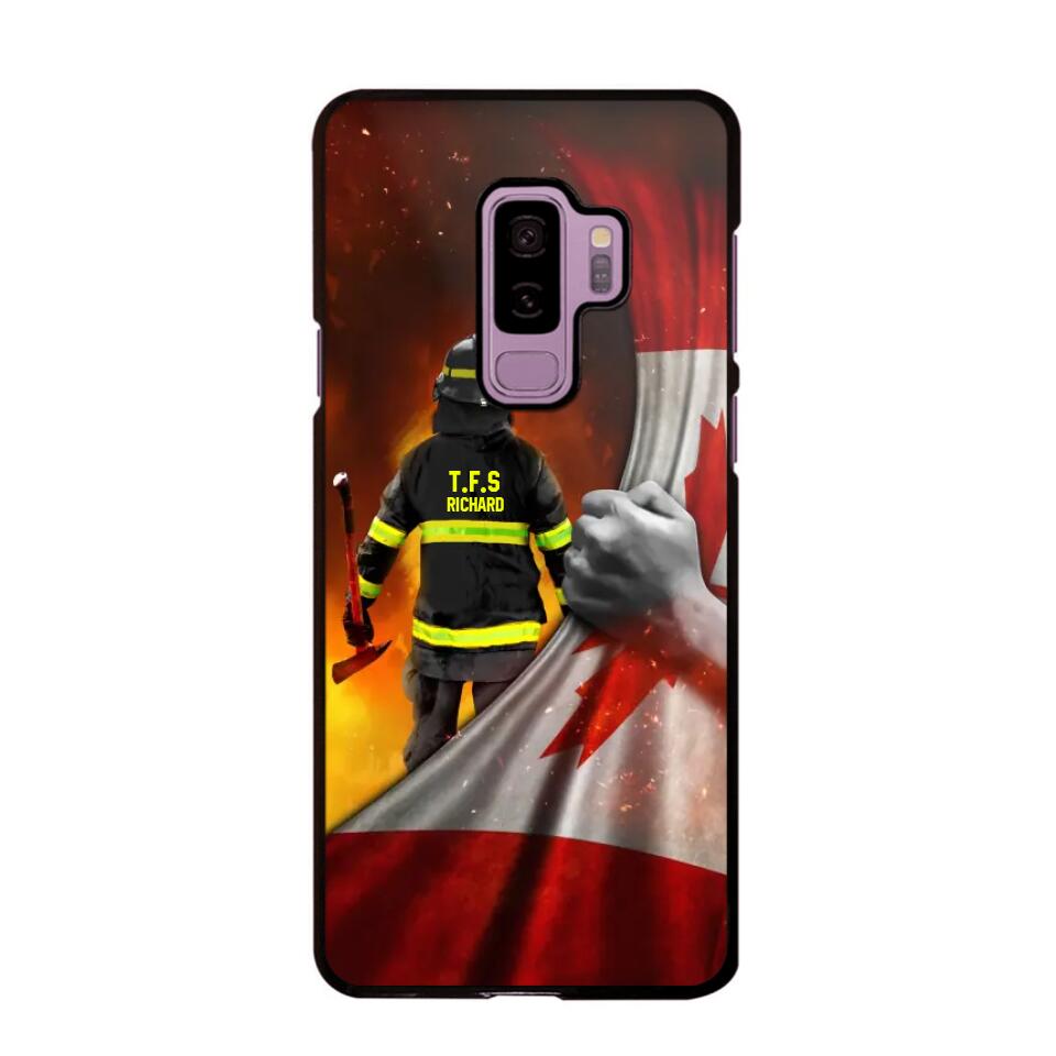 Personalized Canadian Firefighter Uniform Flag Phonecase Printed 23FEB-DT01