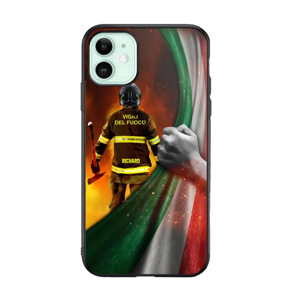 Personalized Italian Firefighter Uniform Flag Phonecase Printed 23FEB-DT01