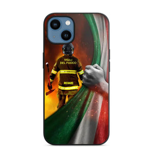 Personalized Italian Firefighter Uniform Flag Phonecase Printed 23FEB-DT01