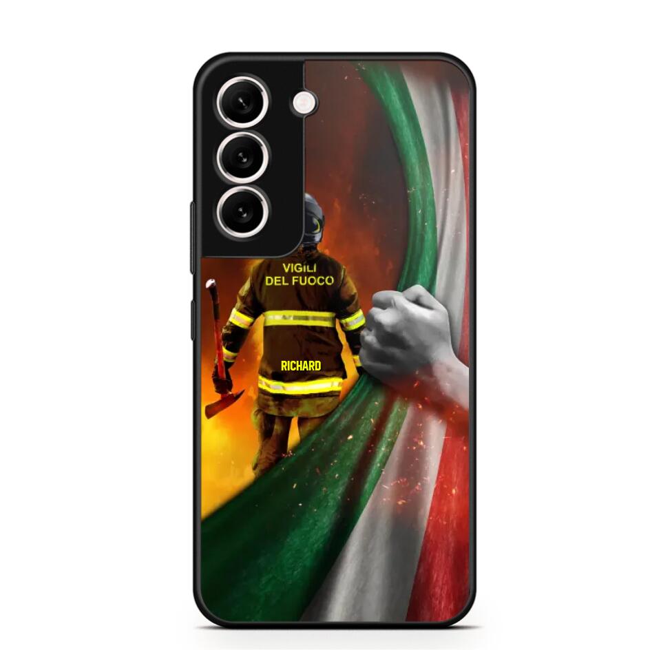 Personalized Italian Firefighter Uniform Flag Phonecase Printed 23FEB-DT01