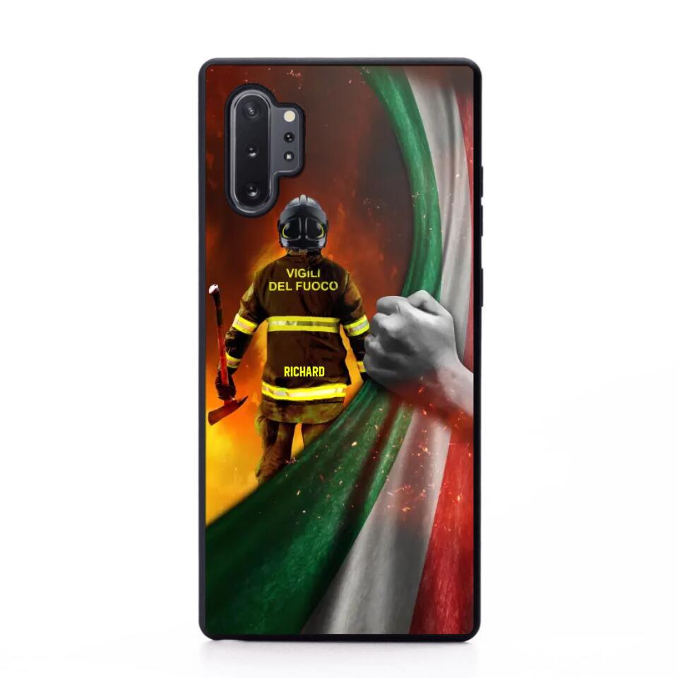 Personalized Italian Firefighter Uniform Flag Phonecase Printed 23FEB-DT01