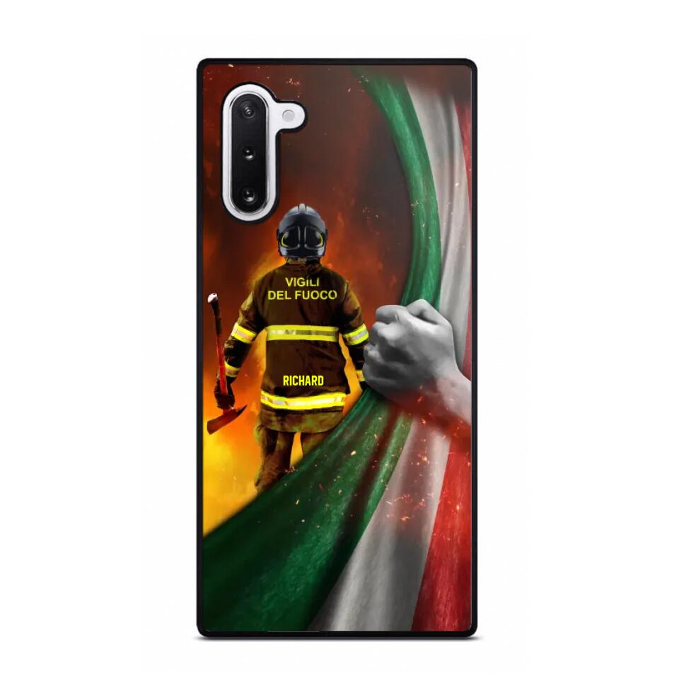 Personalized Italian Firefighter Uniform Flag Phonecase Printed 23FEB-DT01