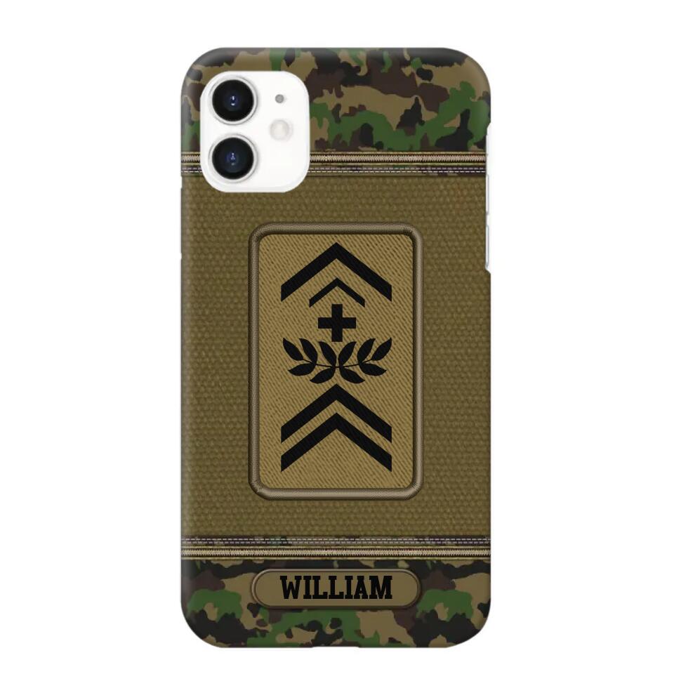 Personalized Swiss Soldier/Veteran Phonecase Printed 23JAN-DT31