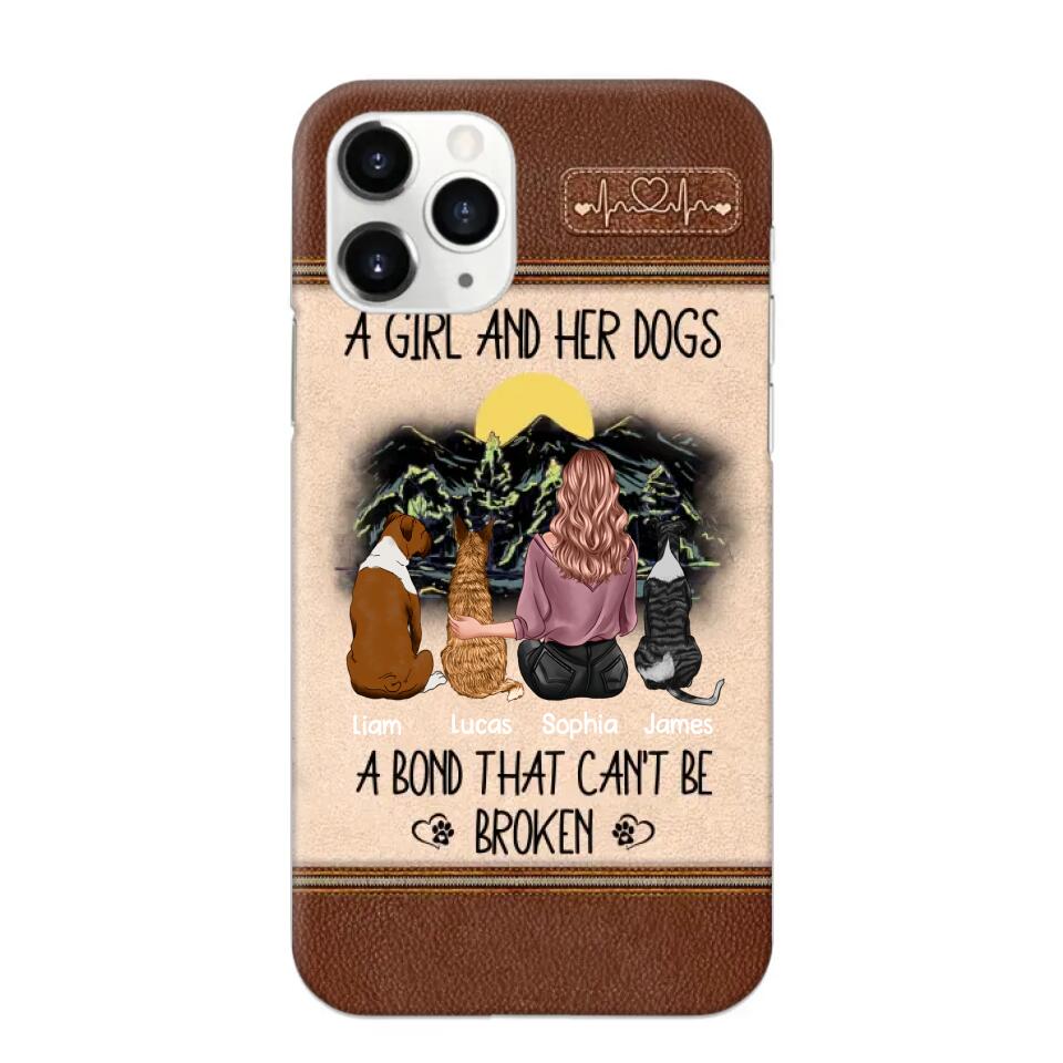 Personalized A Girl And Her Dogs A Bond That Can't Be Broken Phonecase Printed 23FEB-VD02