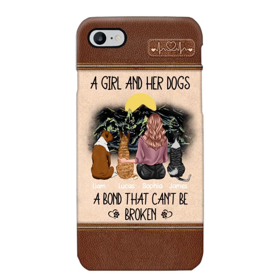 Personalized A Girl And Her Dogs A Bond That Can't Be Broken Phonecase Printed 23FEB-VD02