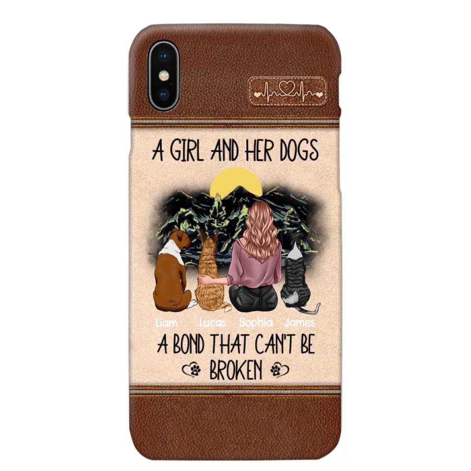 Personalized A Girl And Her Dogs A Bond That Can't Be Broken Phonecase Printed 23FEB-VD02