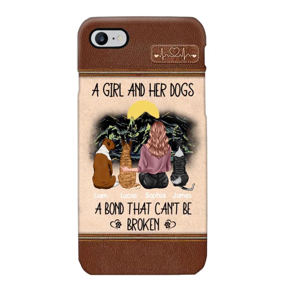 Personalized A Girl And Her Dogs A Bond That Can't Be Broken Phonecase Printed 23FEB-VD02