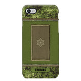 Personalized Danish Soldier/ Veteran Rank Camo Phonecase Printed 23FEB-DT03