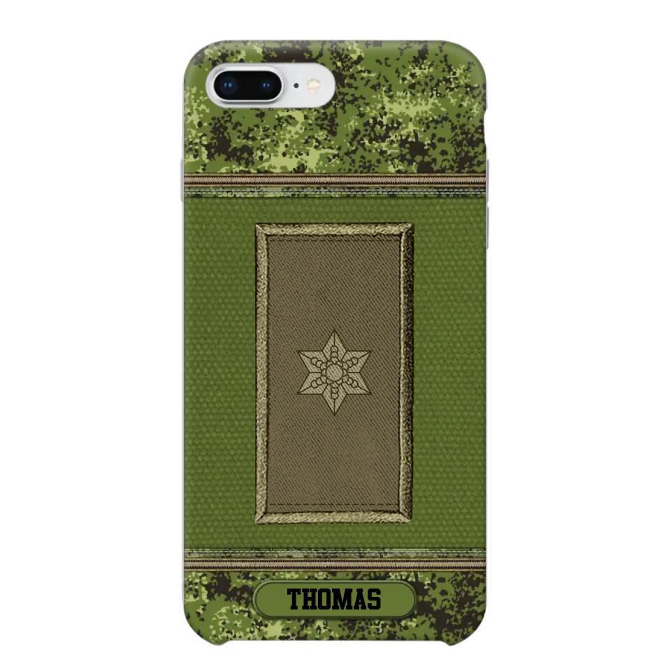 Personalized Danish Soldier/ Veteran Rank Camo Phonecase Printed 23FEB-DT03