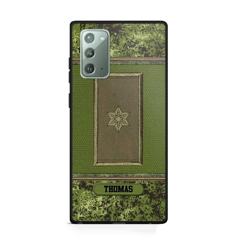 Personalized Danish Soldier/ Veteran Rank Camo Phonecase Printed 23FEB-DT03