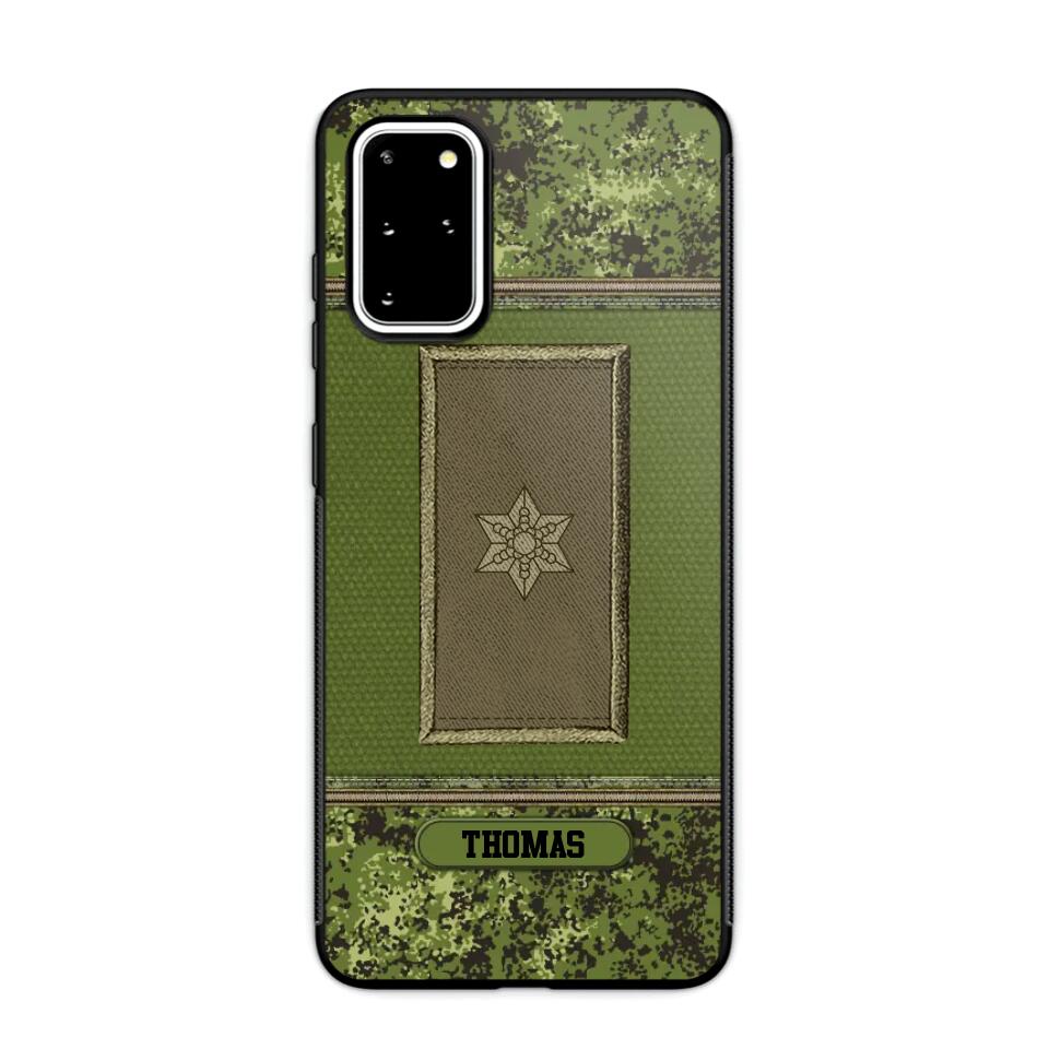 Personalized Danish Soldier/ Veteran Rank Camo Phonecase Printed 23FEB-DT03