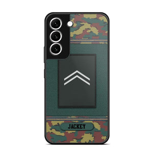 Personalized Belgium Soldier/ Veteran Rank Camo Phonecase Printed 23FEB-DT03