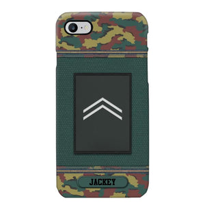 Personalized Belgium Soldier/ Veteran Rank Camo Phonecase Printed 23FEB-DT03