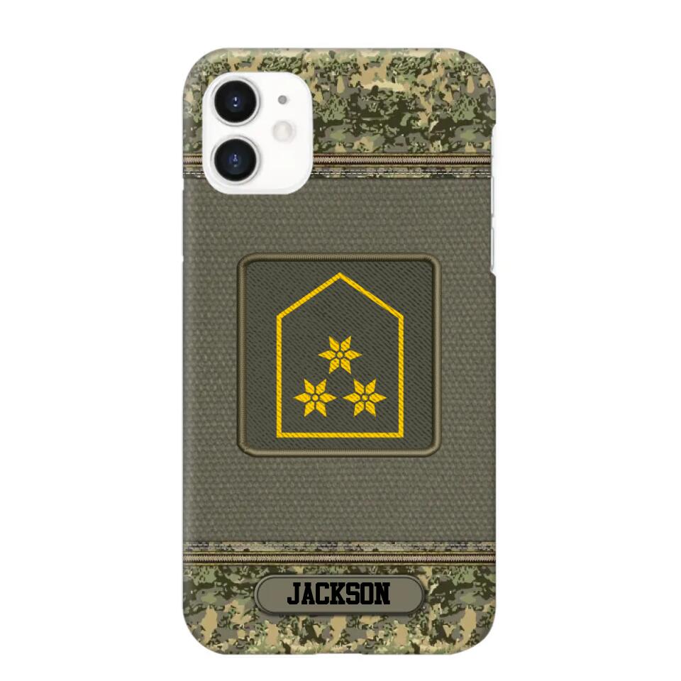 Personalized Austrian Soldier/ Veteran Rank Camo Phonecase Printed 23FEB-DT03