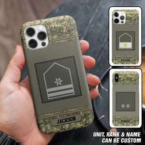 Personalized Austrian Soldier/ Veteran Rank Camo Phonecase Printed 23FEB-DT03