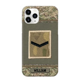 Personalized British Soldier/ Veteran Rank Camo Phonecase Printed 23FEB-DT03