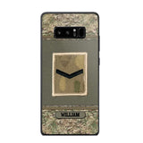 Personalized British Soldier/ Veteran Rank Camo Phonecase Printed 23FEB-DT03