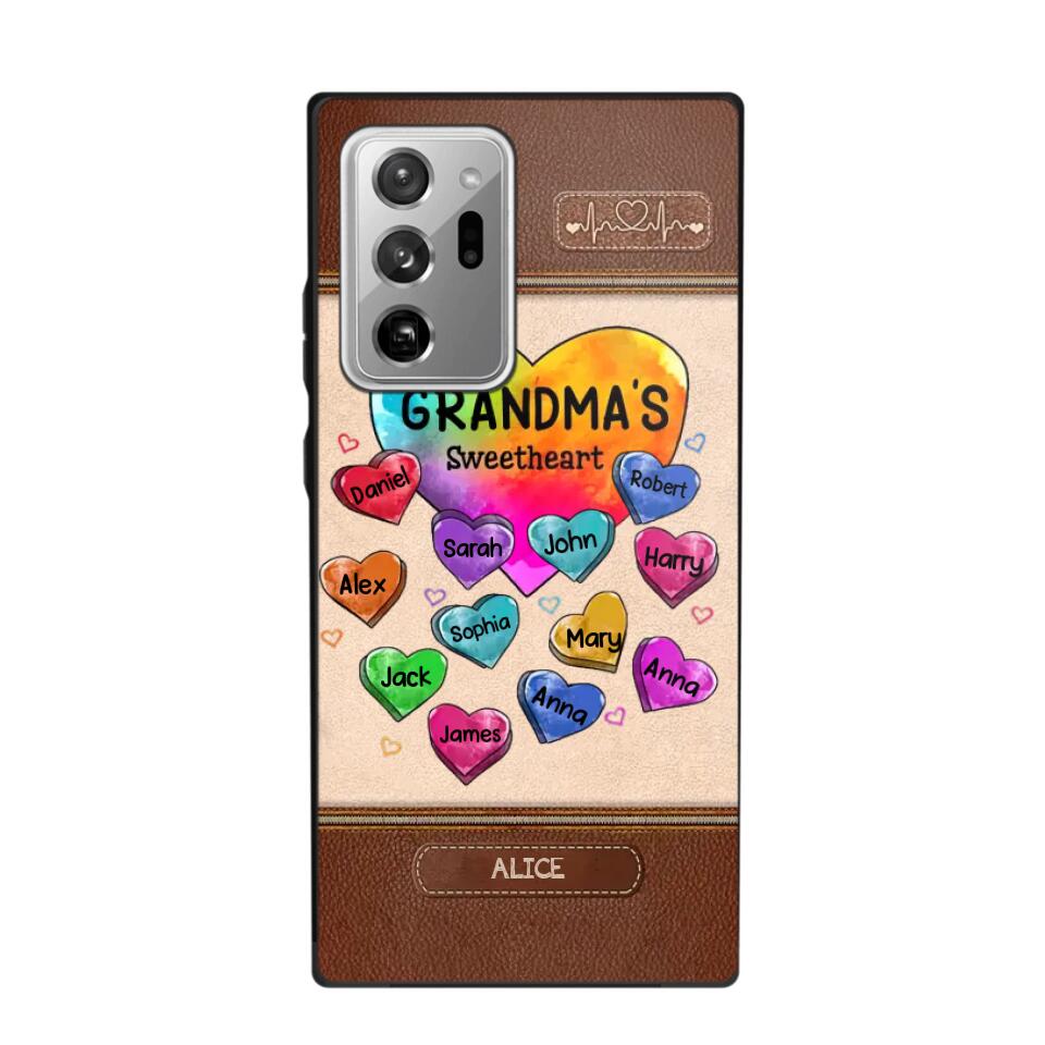 Personalized Grandma's Sweetheart & Kid Name Phonecase Printed 23FEB-VD06