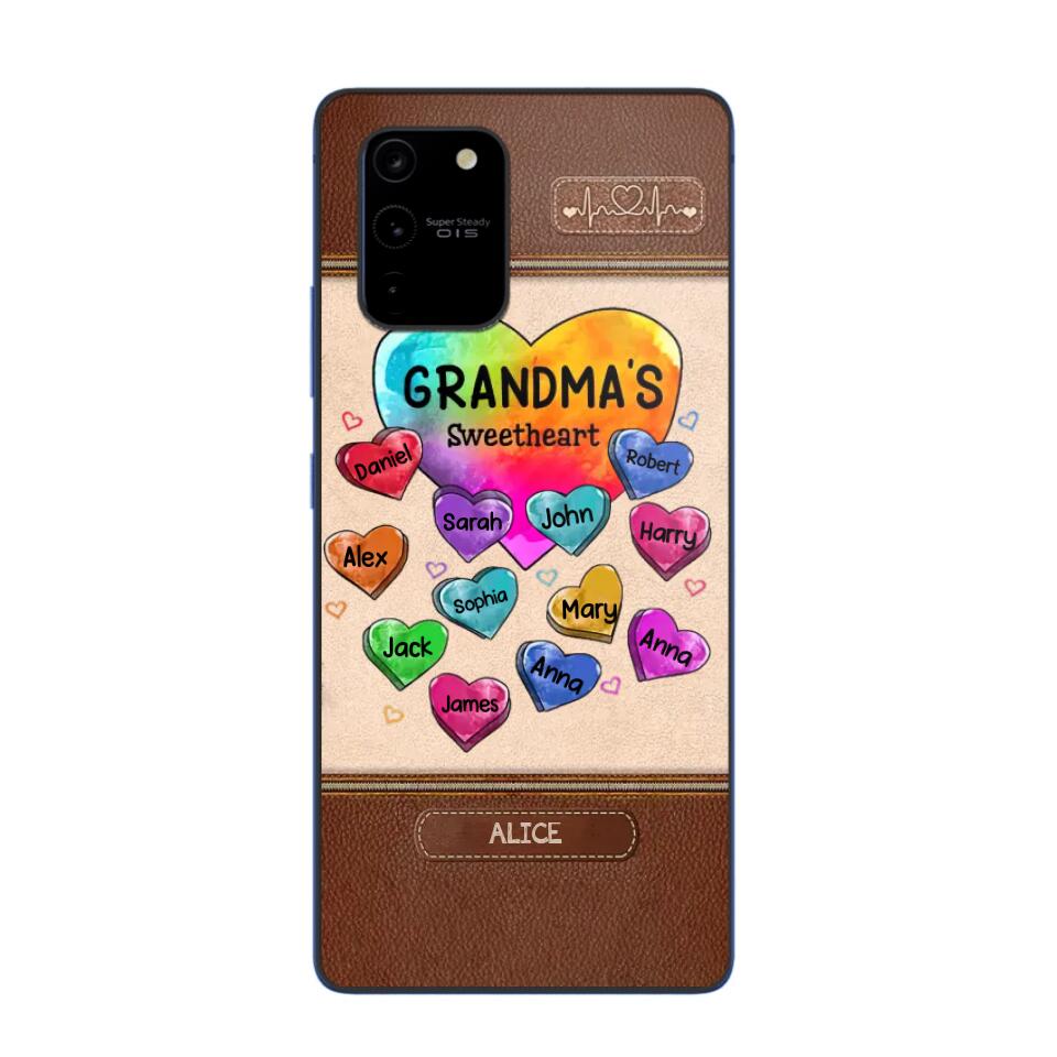 Personalized Grandma's Sweetheart & Kid Name Phonecase Printed 23FEB-VD06