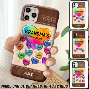 Personalized Grandma's Sweetheart & Kid Name Phonecase Printed 23FEB-VD06