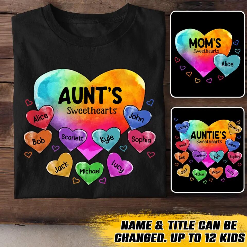 Personalized Grandma's Sweethearts Aunt Mom Kid Name Tshirt Printed 23FEB-VD08