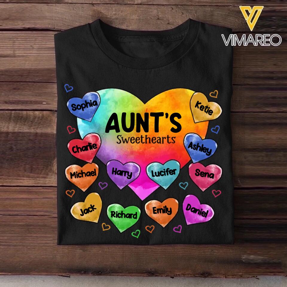 Personalized Grandma's Sweethearts Aunt Mom Kid Name Tshirt Printed 23FEB-VD08